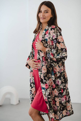 Szlafrok bambusowy z lnem Garden Milk&Love 