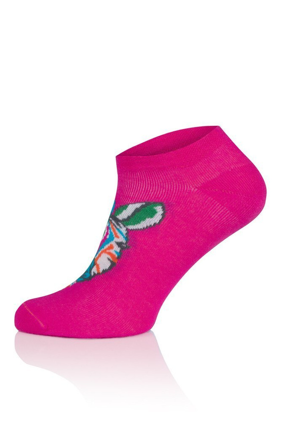 Skarpety S118S Zebra Italian Fashion - amarantowy druk