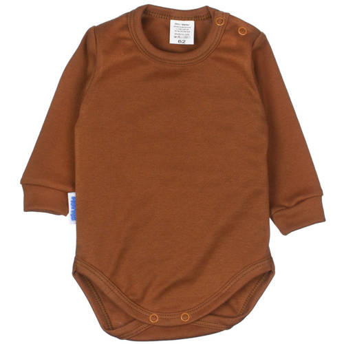 Body niemowlęce długi rękaw gładkie Martex brązowy