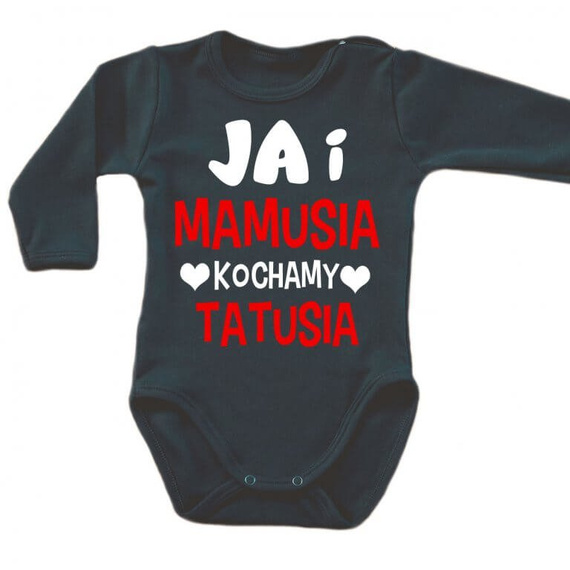 Body długi rękaw "JA i mamusia kochamy tatusia" Moocha biały