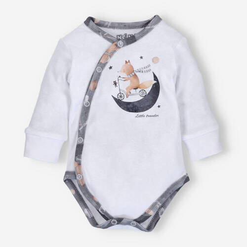 Body kopertowe z bawełny organicznej Space Tour Nini biały