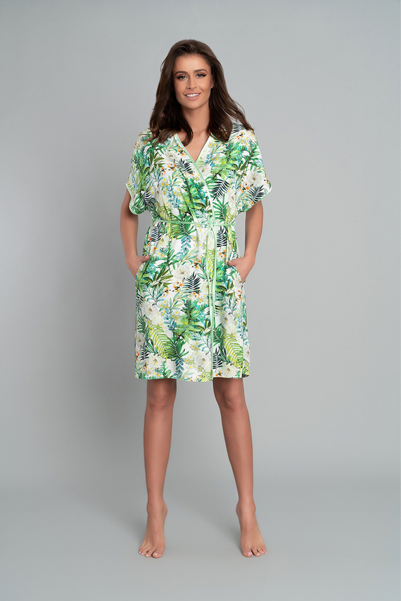 Szlafrok Damski Florina Italian Fashion - druk liście