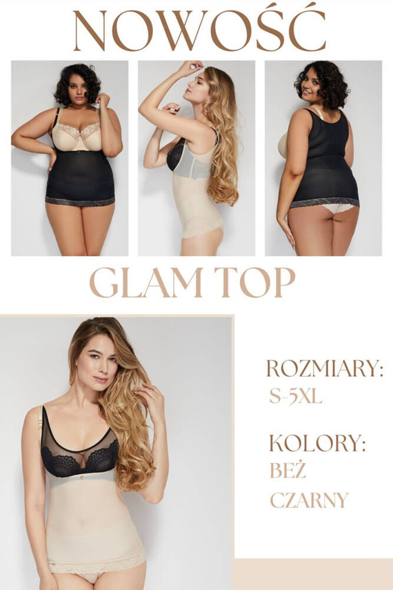 Koszulka modelująca Glam Top Mitex czarny