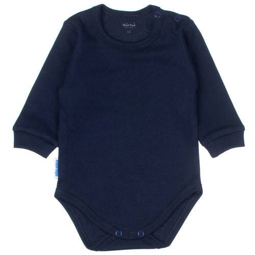 Body niemowlęce długi rękaw gładkie Martex granatowy