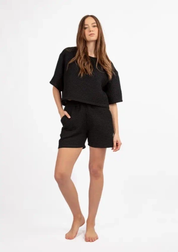 Komplet bawełniany DK-K-W01 Dkaren - czarny