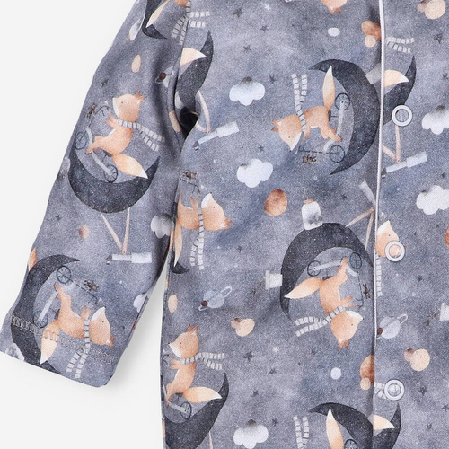 Pajacyk z bawełny organicznej Space Tour Nini druk