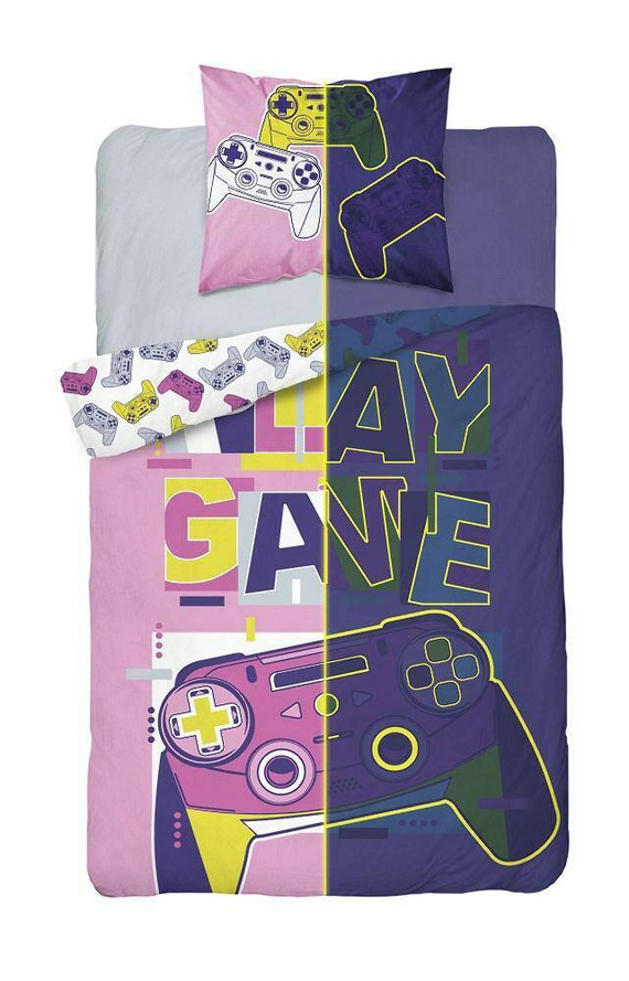 Pościel bawełniana świecąca w ciemności 3582 B Game Over Pady Detexpol