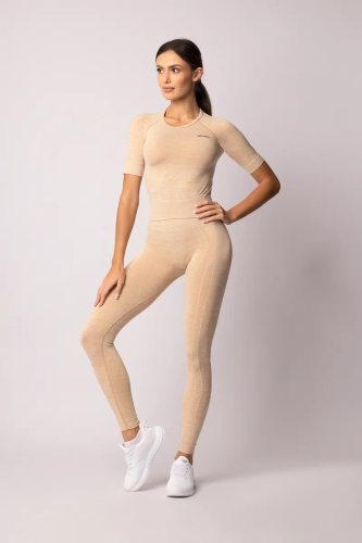 Bluzka damska krótki rękaw Melange Rashguard Spaio iced coffee