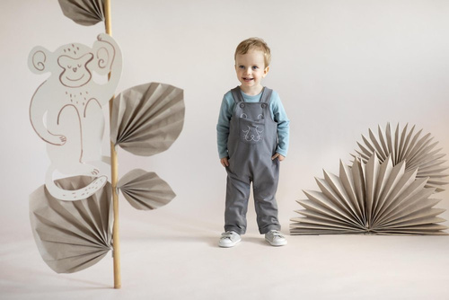 Ogrodniczki niemowlęce Slow Life Pinokio - grafit