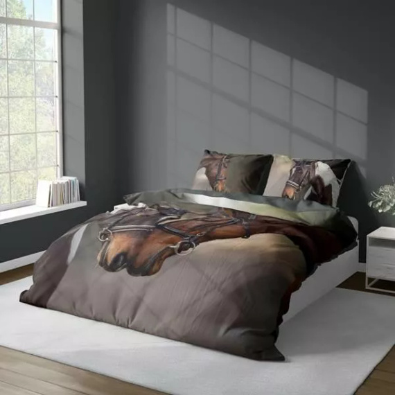 Pościel 3D z mikrofibry 4990 A Detexpol – z motywem koni