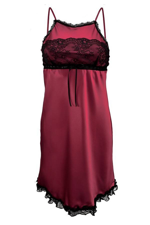 Kasandra Halka satynowa koszulka damska DKaren - bordowy