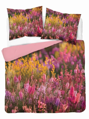 Pościel z mikrofibry wrzos 5307 A Detexpol różowy