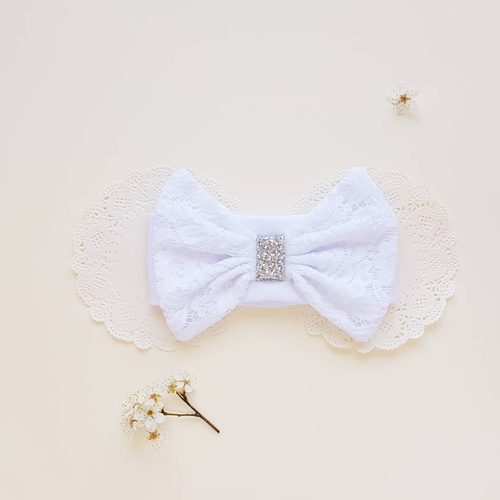 Princess Opaska z kokardką 0716K Marija - biały