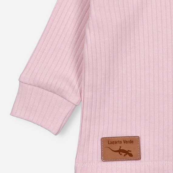 Bluzka z dzianiny prążkowej Lagarto Verde - różowy
