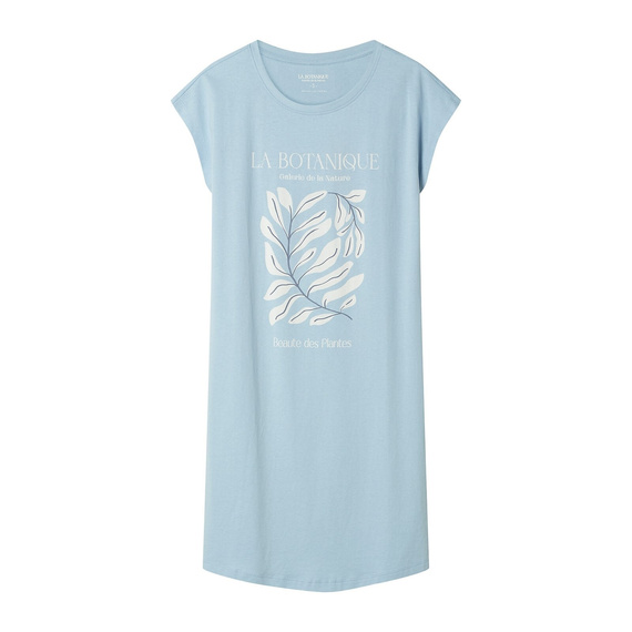 Koszula nocna damska 45183 Estes, bawełniana, nadruk, krótki rękaw, luźny fason