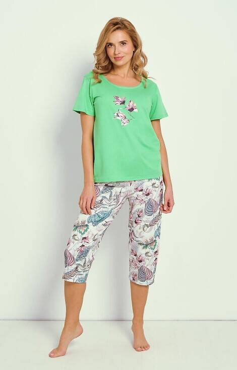 Piżama Damska 3344 Lia Taro- zielona