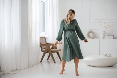 Sukienka ciążowa i do karmienia Lovely Dress Midi Milk&Love miętowy