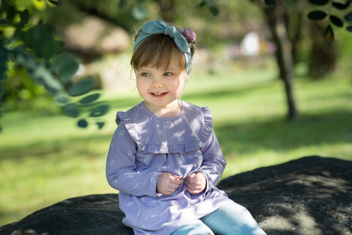 Tunik z marszczeniem "My Garden" PINOKIO - fiolet druk 