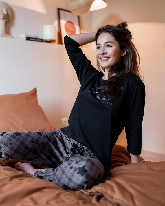 Sensis Piżama damska Reach For The Stars - czarny-brązowy