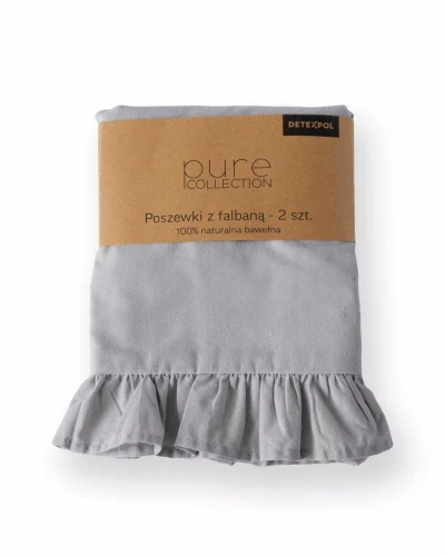 Pościel bawełniana Pure 23 jednobarwna Detexpol szary jasny 