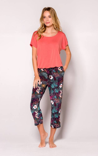 Piżama Damska Rio Babella - ceglasty