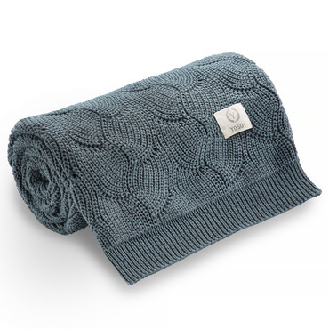 Kocyk WAVES eco cotton Petrol Yosoy