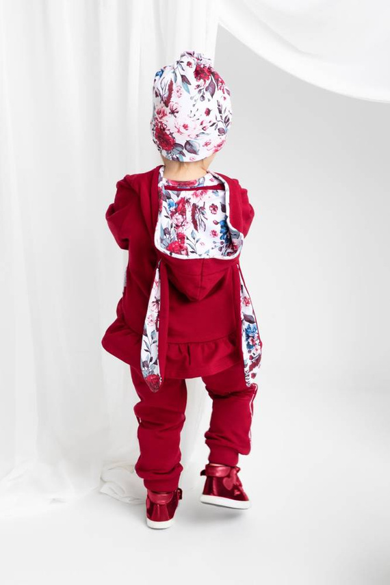 180275 Kate Bluza dresowa rozpinana z kapturem Nicol - bordo