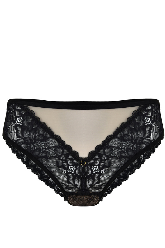 Mediolano Magic 19235 – figi brazyliany koronkowe, cielisty tiul i złoty detal