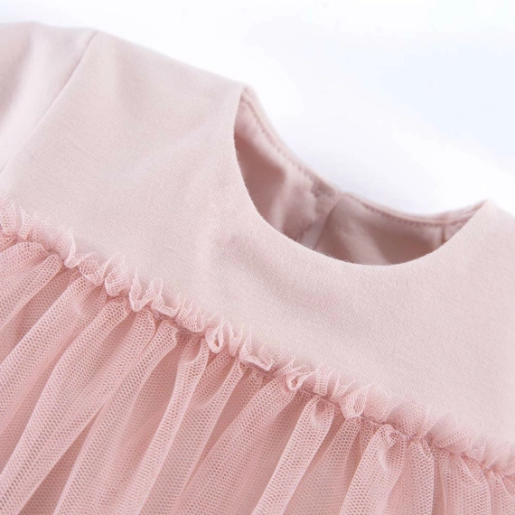 Sukienka tiul z długim rękawem Ceremony Eevi - różowy