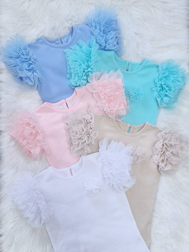 Bluzka dziecięca Inez krótki rękaw Bambarillo biały