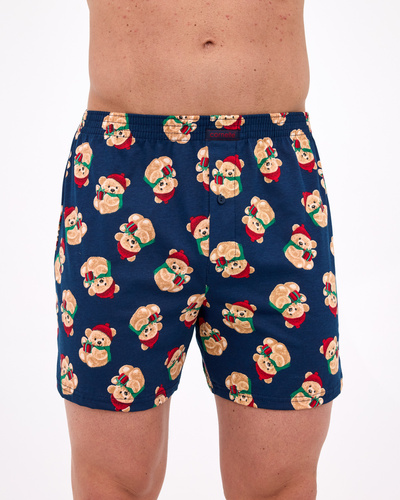 Cornette 016/24 Bears 3– męskie bokserki świąteczne, luźny krój, bawełna, idealne na prezent