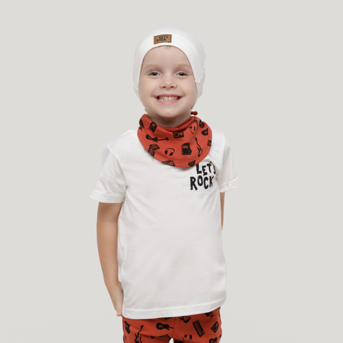 T-shirt dla chłopca Lets Rock Pinokio - ecru