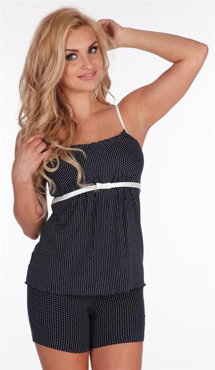 915 Kropki Piżama damska Forex - granat