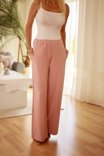 Damskie spodnie Flint z bawełny | szerokie nogawki | 95% bawełna, 5% elastan | polska produkcja Mirale