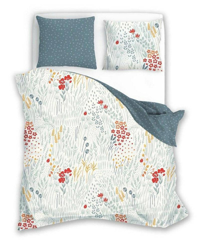 Pościel bawełniana 019 Elegant 2  kwiaty Faro biały