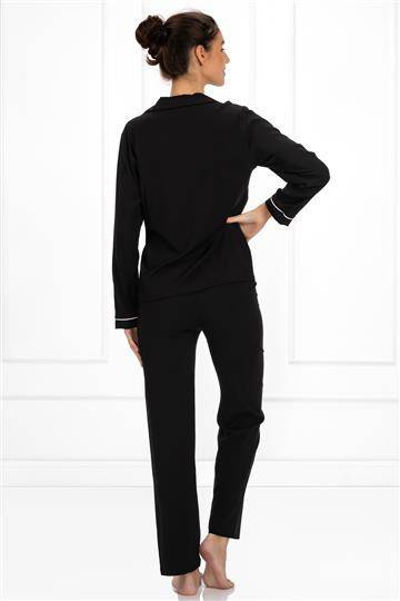 Piżama damska rozpinana Paris Momenti Per Me black