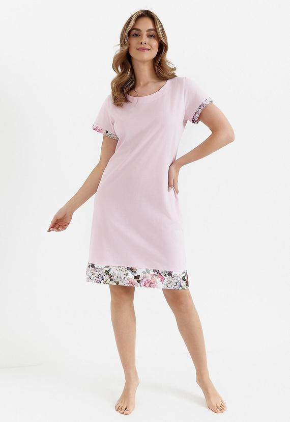 Koszula nocna z bawełny 475 Cana - różowy