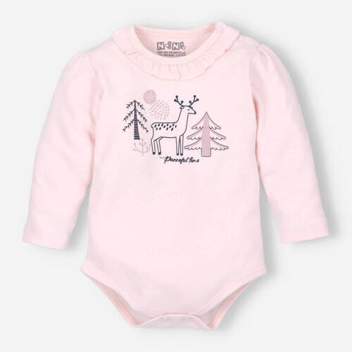 Body z bawełny organicznej Jelonki Nini różowy