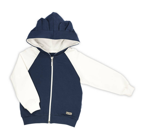 179273 Sonia Bluza dresowa rozpinana z kapturem Nicol - granat/krem