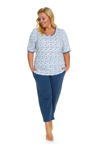 Piżama Damska Plus Size 5290 Doctor Nap - navy bloom
