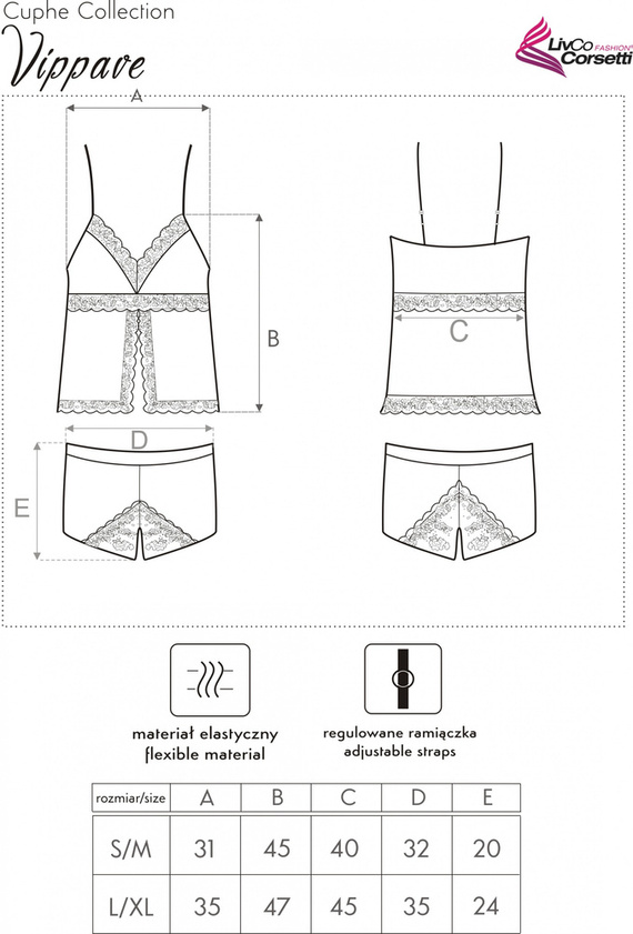 Komplet dwuczęściowy Vippave LC 90598 LivCo Corsetti Fashion