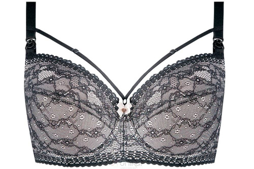 Biustonosz do karmienia Roxi semi soft Unikat czarny-róż