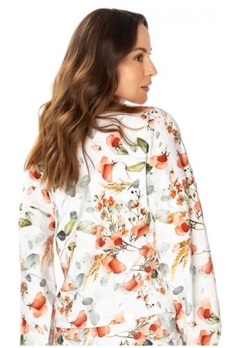 Bluzka piżamowa 86667 Marcella Mewa druk w Kwiaty