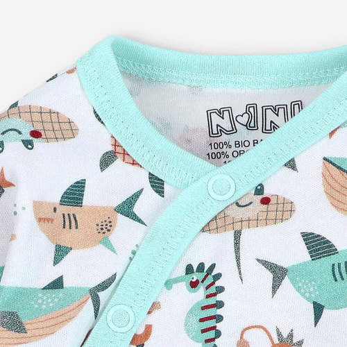 Body kopertowe z bawełny organicznej Morskie Zwierzątka Nini druk