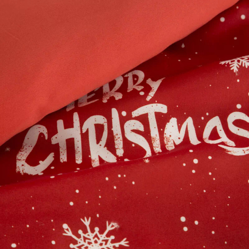 Pościel świąteczna Merry Christmas z mikrowłókna Kevin Eurofirany czerwony 