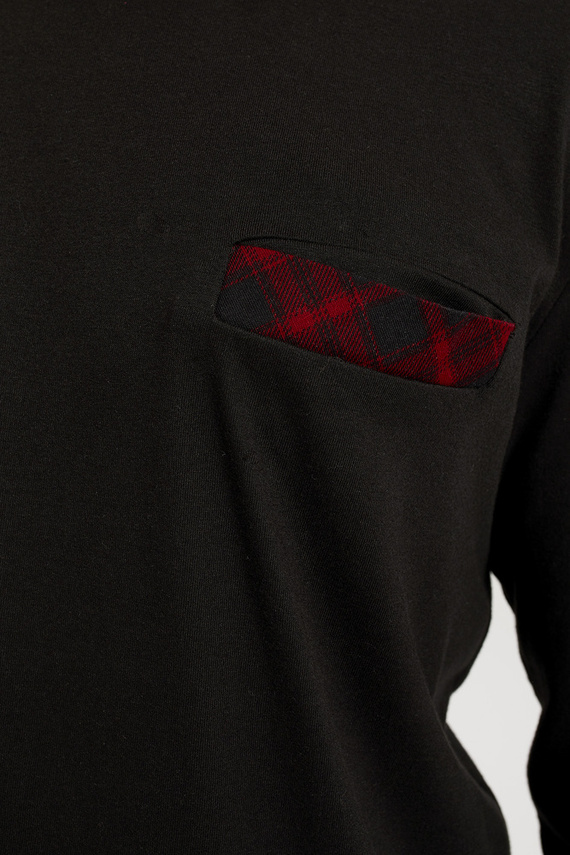 Piżama Męska długi rękaw, długie spodnie Zeman Italian Fashion - czarny/druk