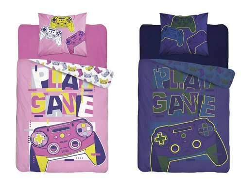 Pościel bawełniana świecąca w ciemności 3582 B Game Over Pady Detexpol