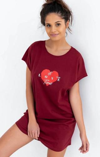 Sensis Koszula nocna Love Time  - bordowy