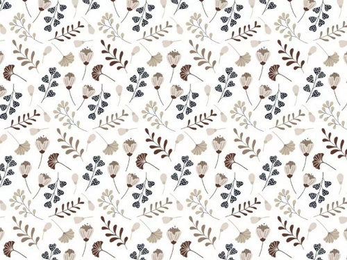 Komplet pościeli bawełnianej Classic E24 Karo 614N biała brązowa listki gałązki – 100% bawełna, mocny splot, 2 elementy