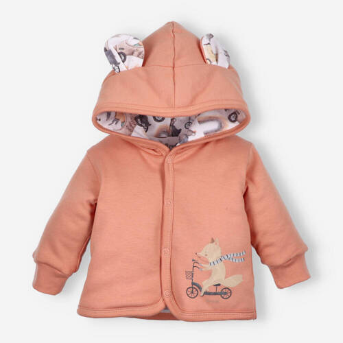 Kurtka niemowlęca z bawełny organicznej Cute Cars Nini pomarańczowy